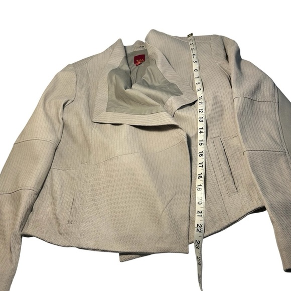 G.I.L.I Got To Love It Gray Leather Cascade Waterfall Blazer Sz 10 - Picture 11 of 13